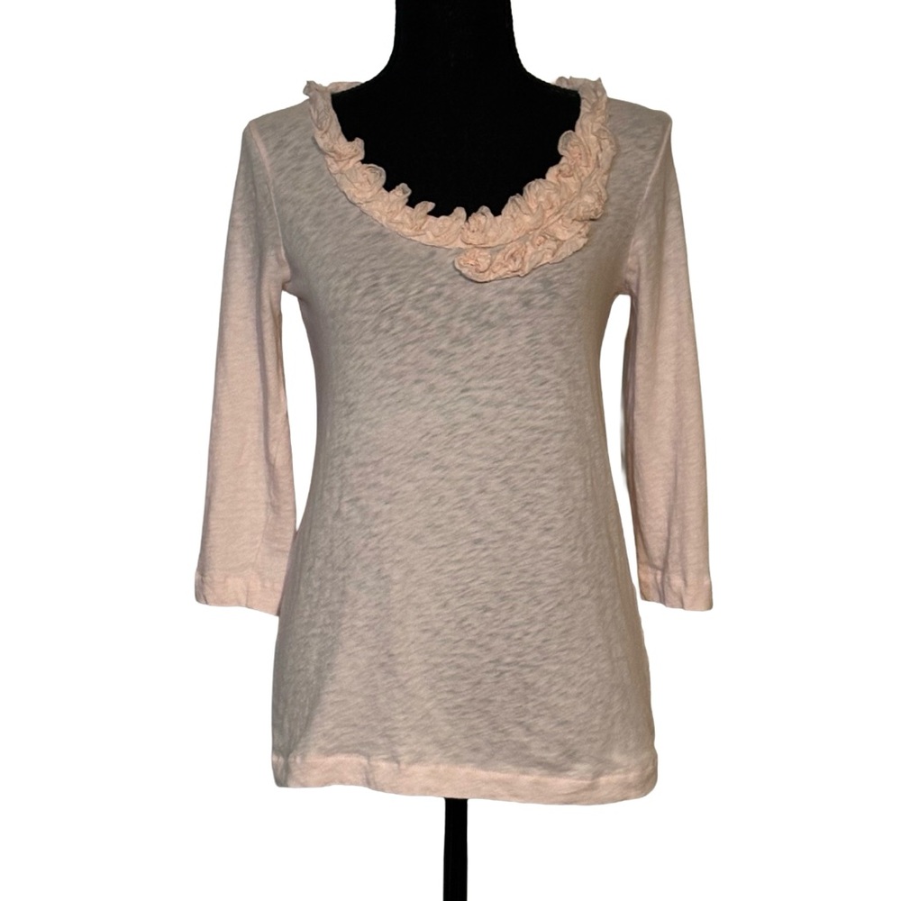 J.Crew Ruffle Neck Ivory Cotton Top | Women’s M | Romantic Soft Style 🌸